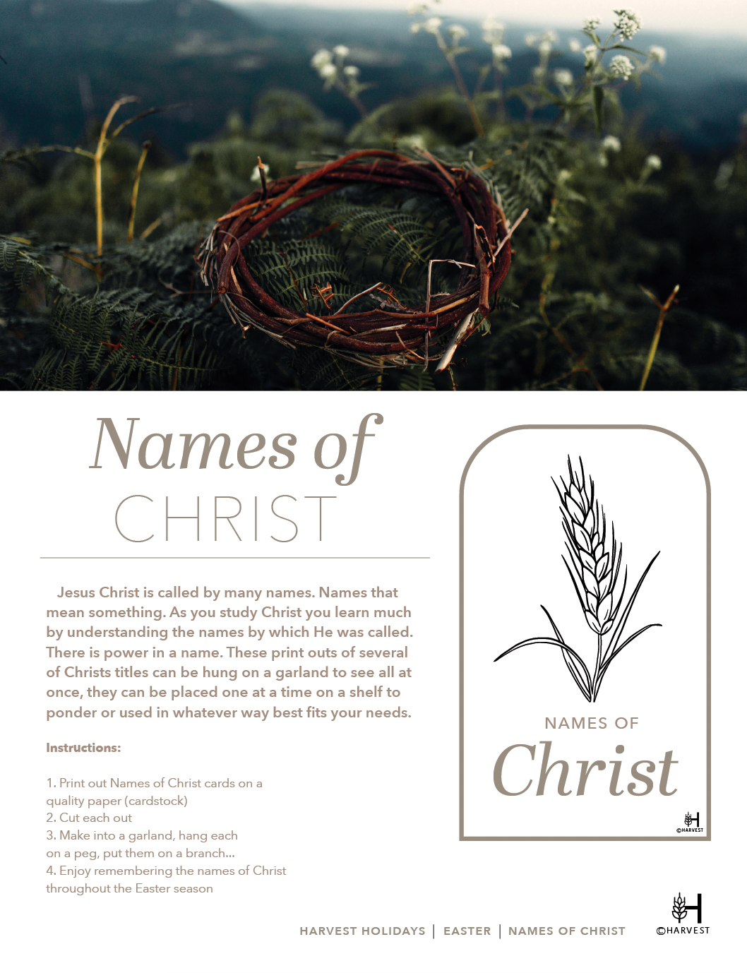 Names of Christ Printable